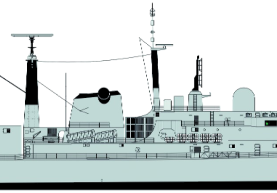Корабль ARA Hercules B52 [Type 42 Destroyer] - чертежи, габариты, рисунки